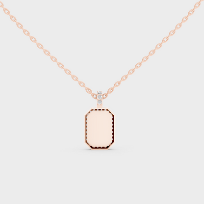 Detailed Close Up of Delicate "K" Initial Diamond Charm Handcrafted in 9K Rose Gold