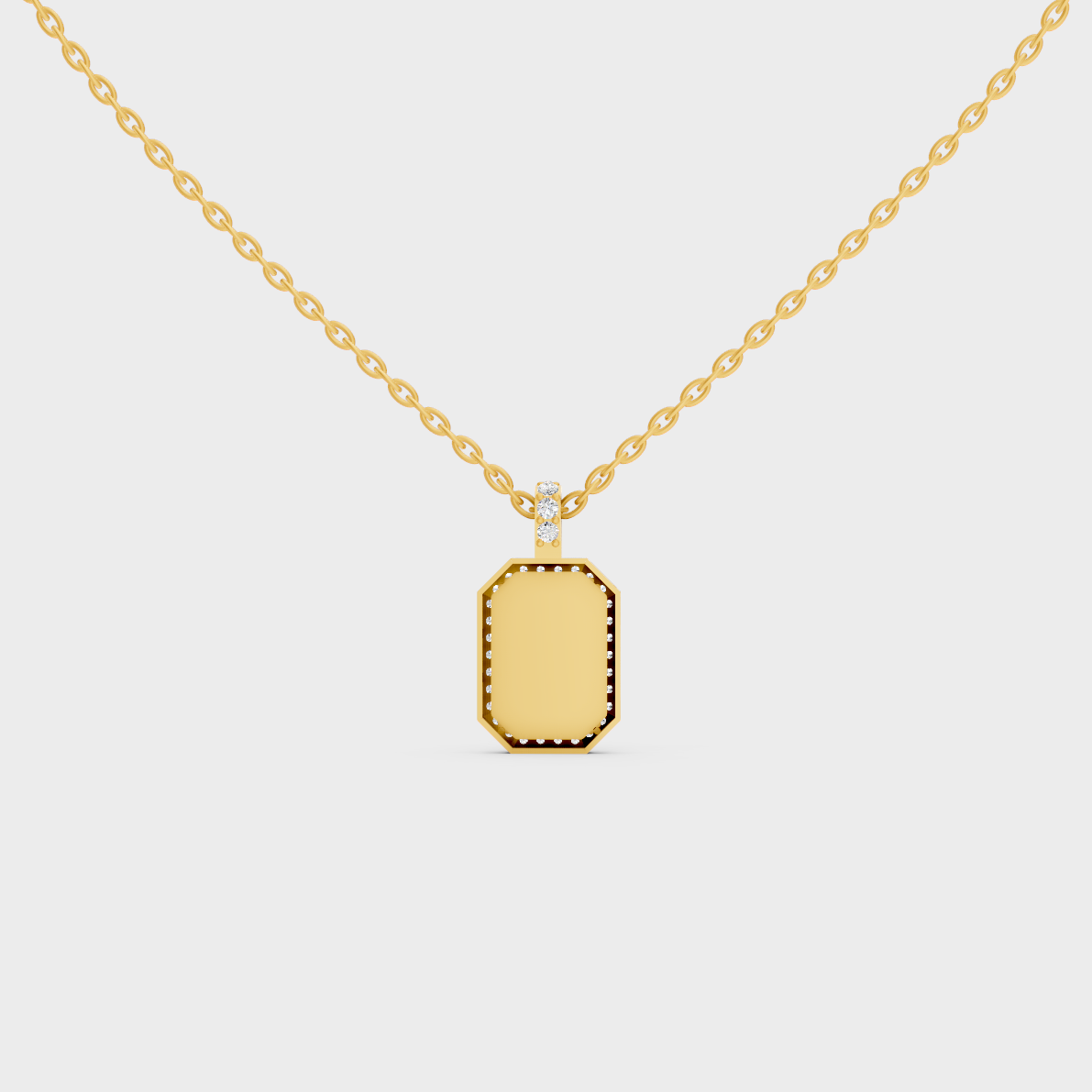 Minimalist Capital Letter L Lab Diamond Medallion in Solid 9K Yellow Gold