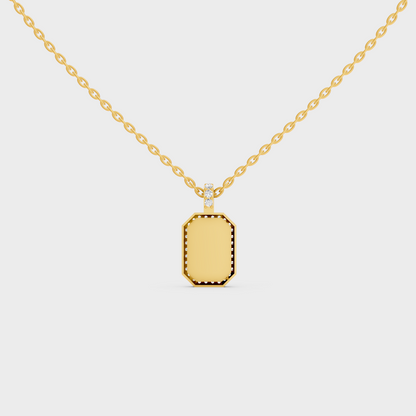 Minimalist Capital Letter L Lab Diamond Medallion in Solid 9K Yellow Gold