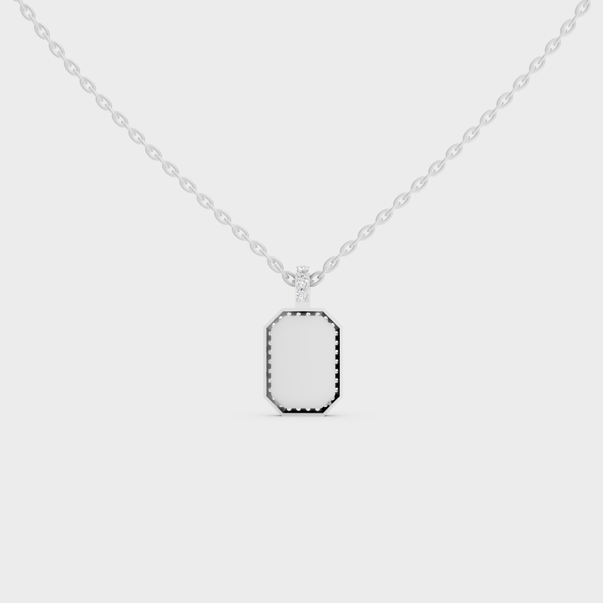Premium Hypoallergenic 950 Platinum "L" Alphabet Lab Grown Diamond Pendant