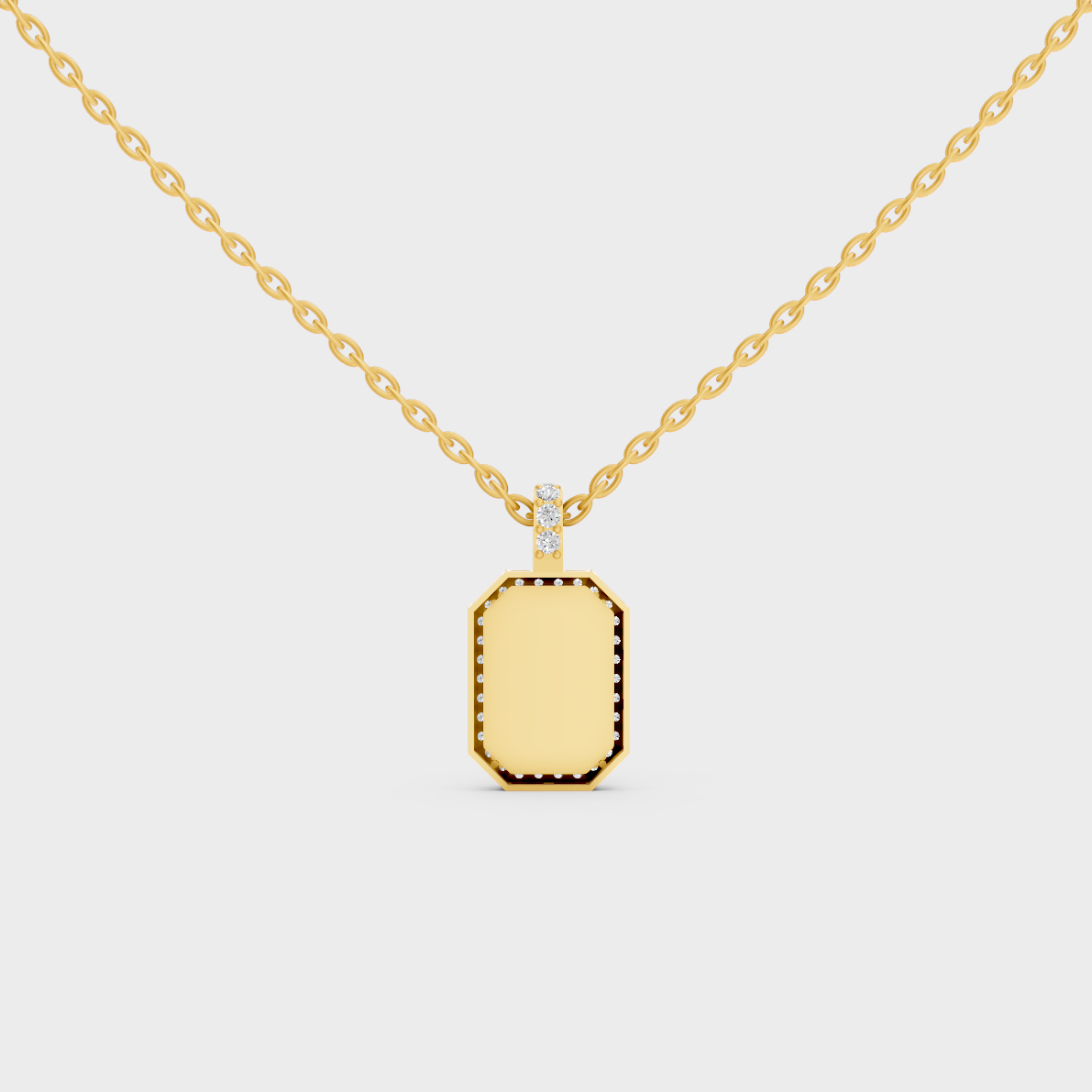 Minimalist Capital Letter M Lab Diamond Medallion in Solid 9K Yellow Gold