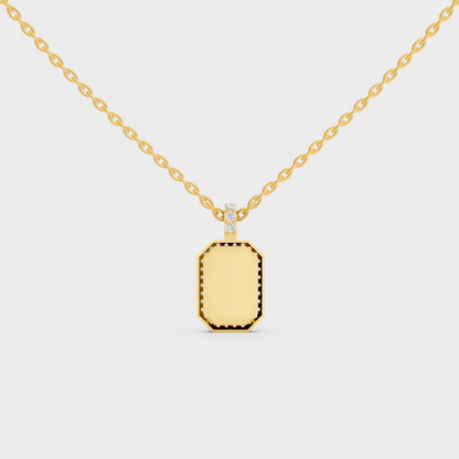 Minimalist Capital Letter M Lab Diamond Medallion in Solid 9K Yellow Gold