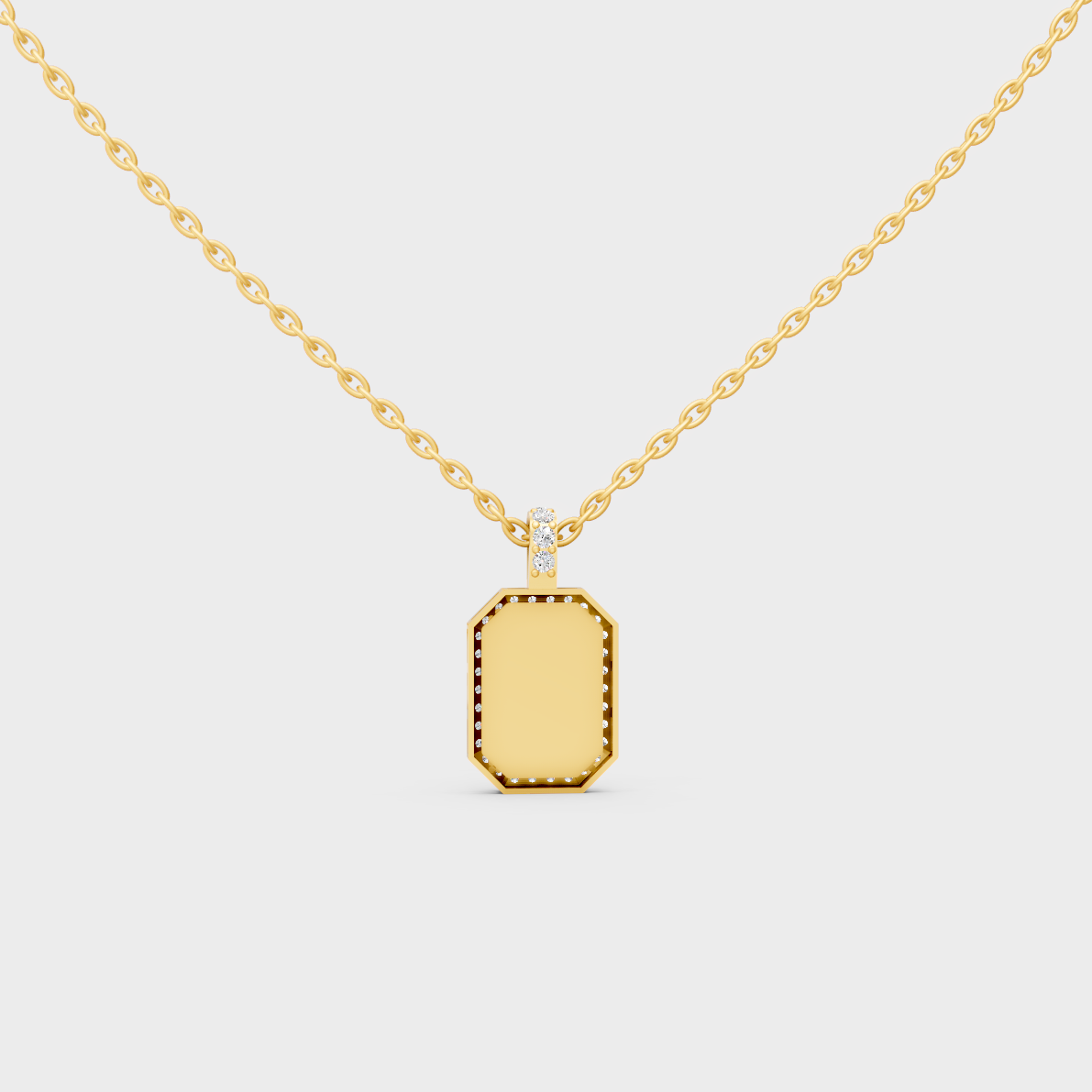 Minimalist Capital Letter N Lab Diamond Medallion in Solid 9K Yellow Gold