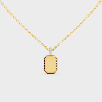 Minimalist Capital Letter N Lab Diamond Medallion in Solid 9K Yellow Gold