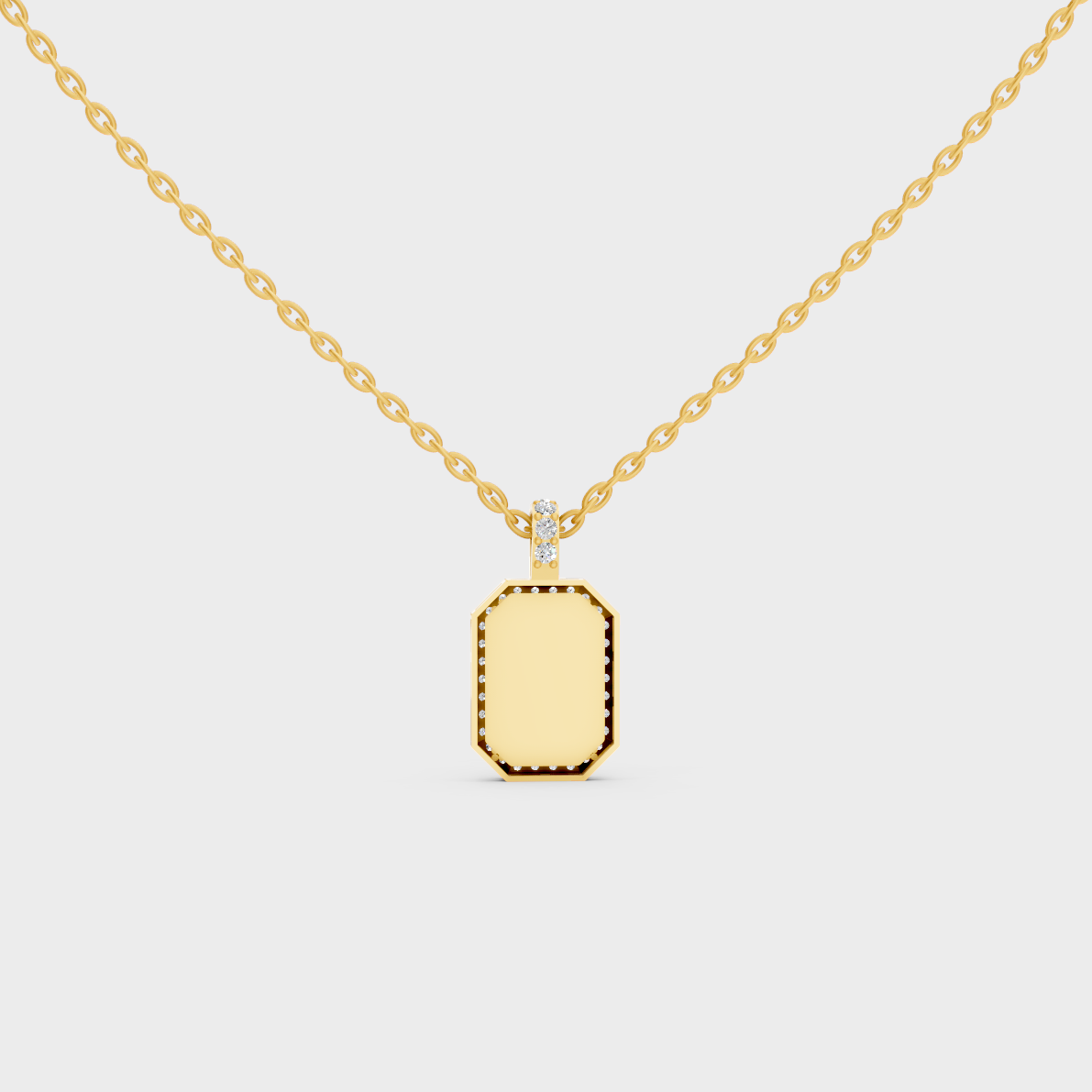 Minimalist Capital Letter O Lab Diamond Medallion in Solid 9K Yellow Gold