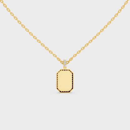 Minimalist Capital Letter O Lab Diamond Medallion in Solid 9K Yellow Gold