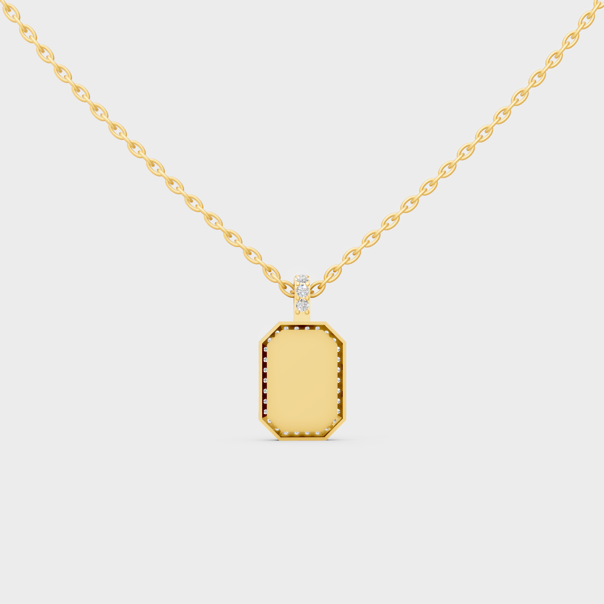 Minimalist Capital Letter P Lab Diamond Medallion in Solid 9K Yellow Gold