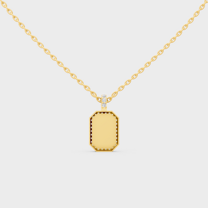 Minimalist Capital Letter P Lab Diamond Medallion in Solid 9K Yellow Gold