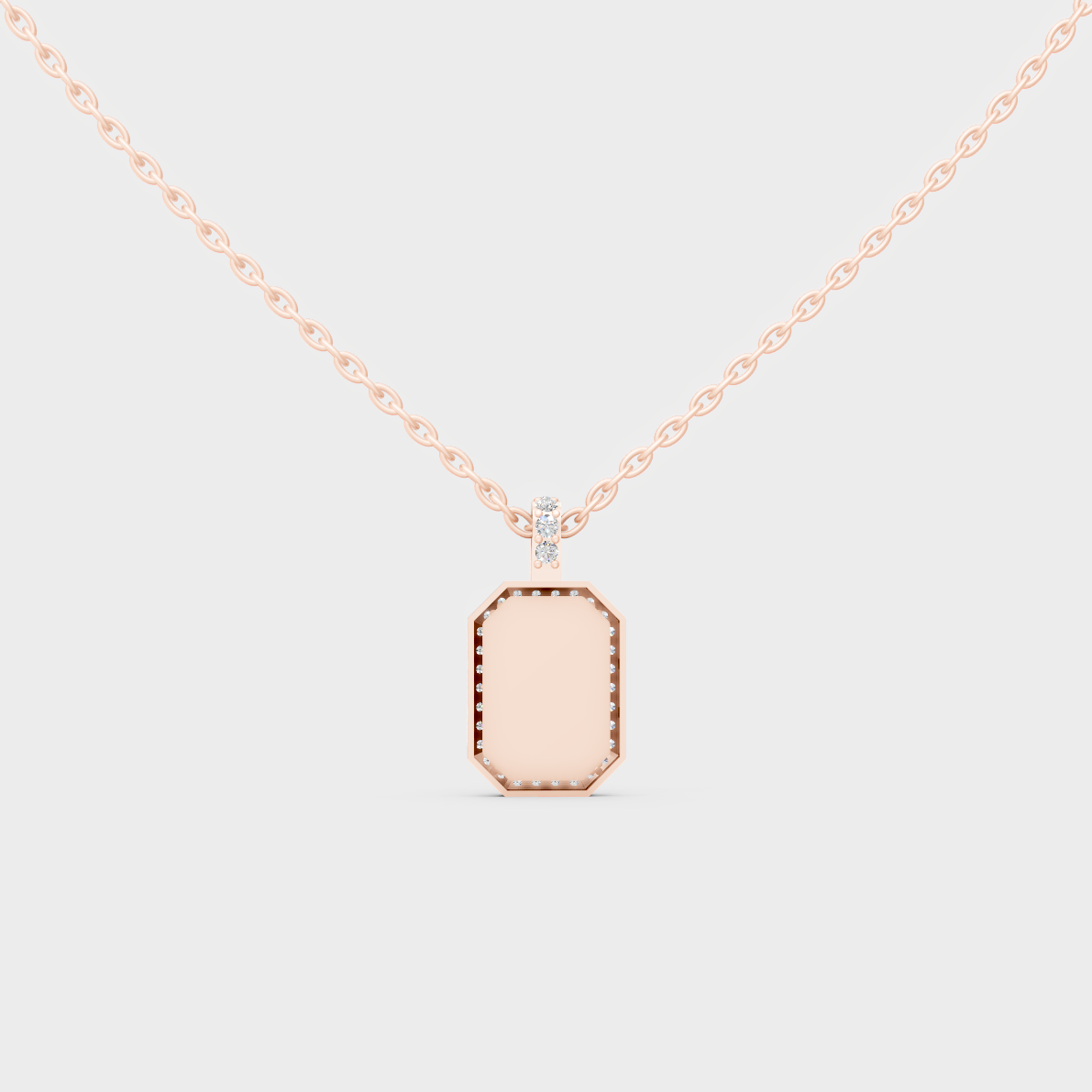 Detailed Close Up of Delicate "P" Initial Diamond Charm Handcrafted in 9K Rose Gold
