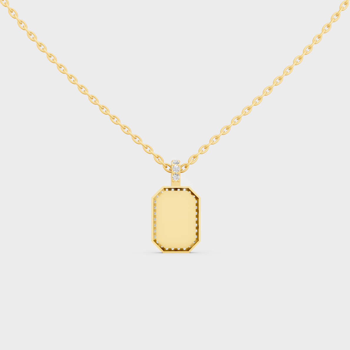 Minimalist Capital Letter Q Lab Diamond Medallion in Solid 9K Yellow Gold