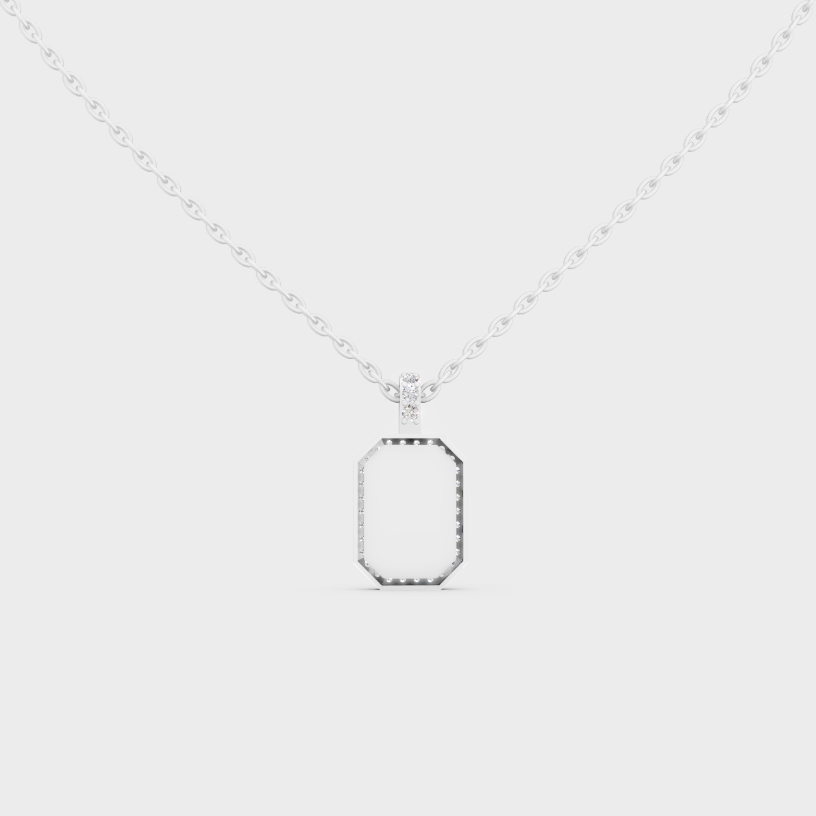 Precious Platinum Letter Q Sustainable Diamond Charm with Precision Set Stones