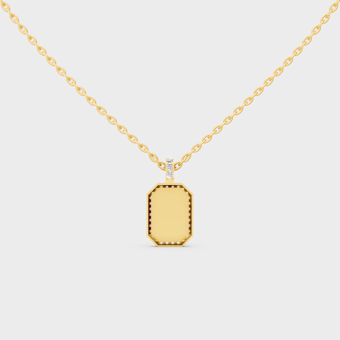 Minimalist Capital Letter R Lab Diamond Medallion in Solid 9K Yellow Gold