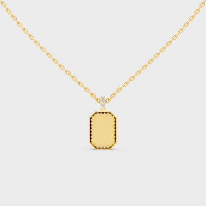 Minimalist Capital Letter R Lab Diamond Medallion in Solid 9K Yellow Gold