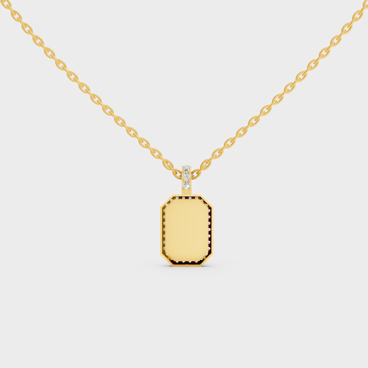 Minimalist Capital Letter S Lab Diamond Medallion in Solid 9K Yellow Gold