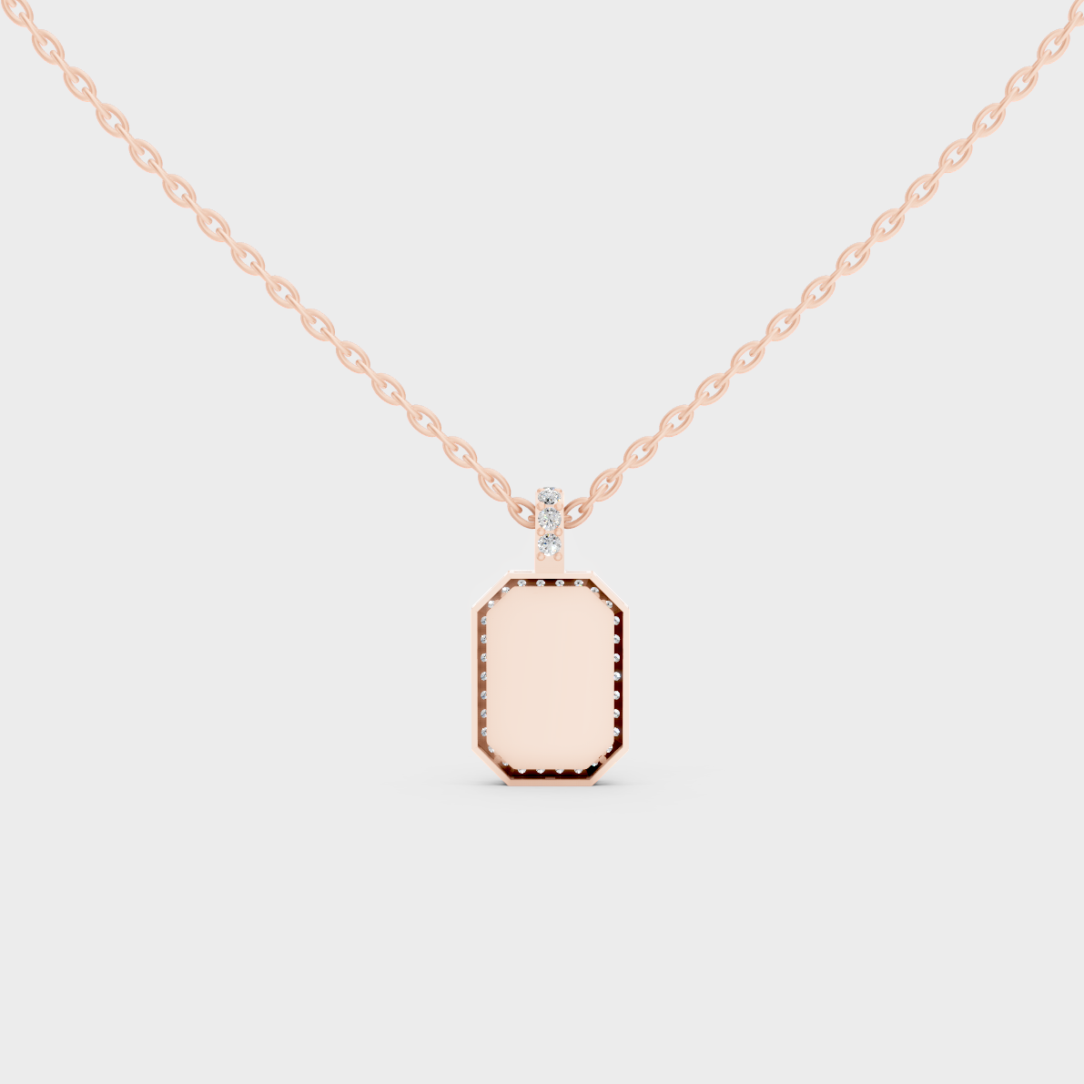 Detailed Close Up of Delicate "S" Initial Diamond Charm Handcrafted in 9K Rose Gold