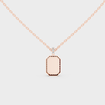 Detailed Close Up of Delicate "S" Initial Diamond Charm Handcrafted in 9K Rose Gold