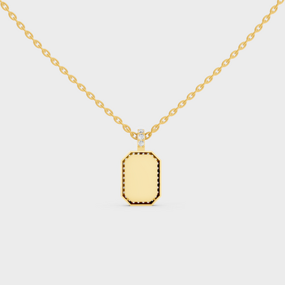 Minimalist Capital Letter T Lab Diamond Medallion in Solid 9K Yellow Gold