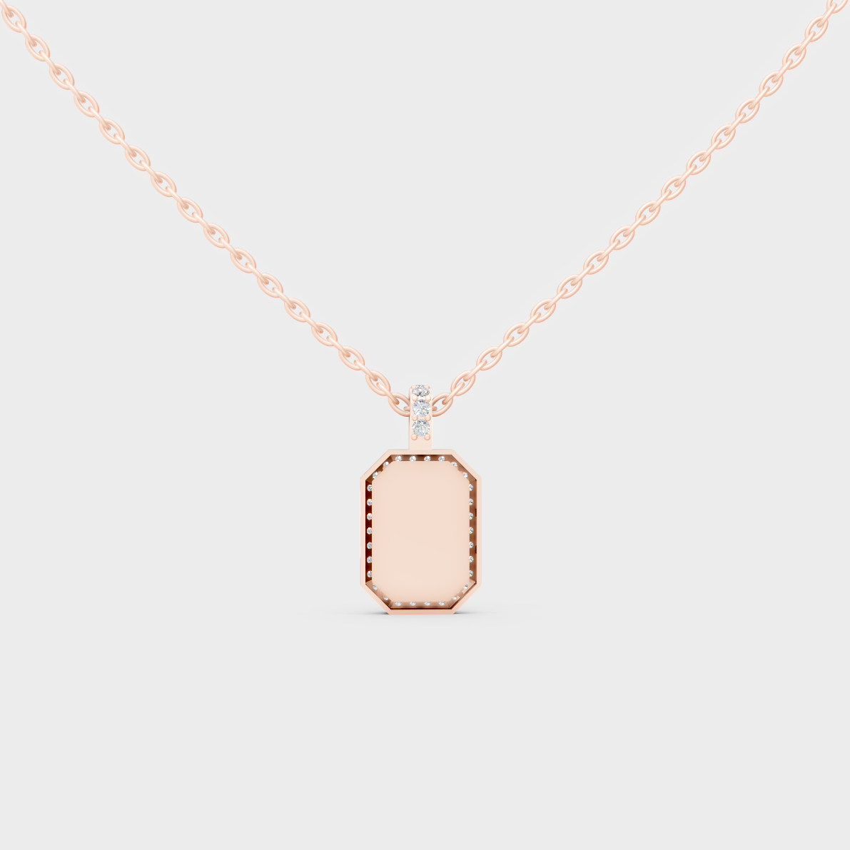 Detailed Close Up of Delicate "T" Initial Diamond Charm Handcrafted in 9K Rose Gold