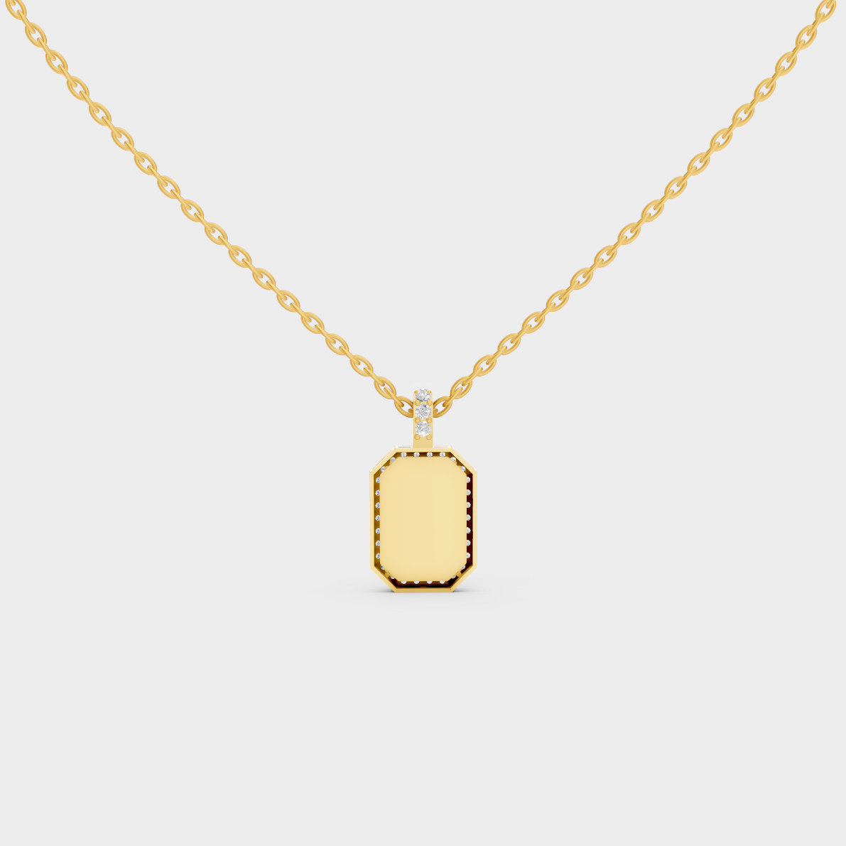 Minimalist Capital Letter U Lab Diamond Medallion in Solid 9K Yellow Gold