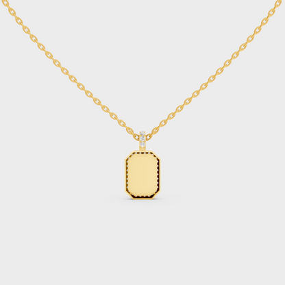Minimalist Capital Letter U Lab Diamond Medallion in Solid 9K Yellow Gold