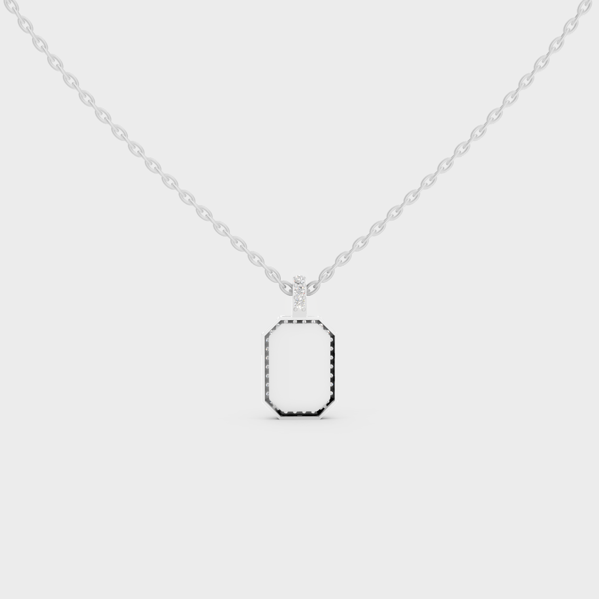 Premium Hypoallergenic 950 Platinum "U" Alphabet Lab Grown Diamond Pendant