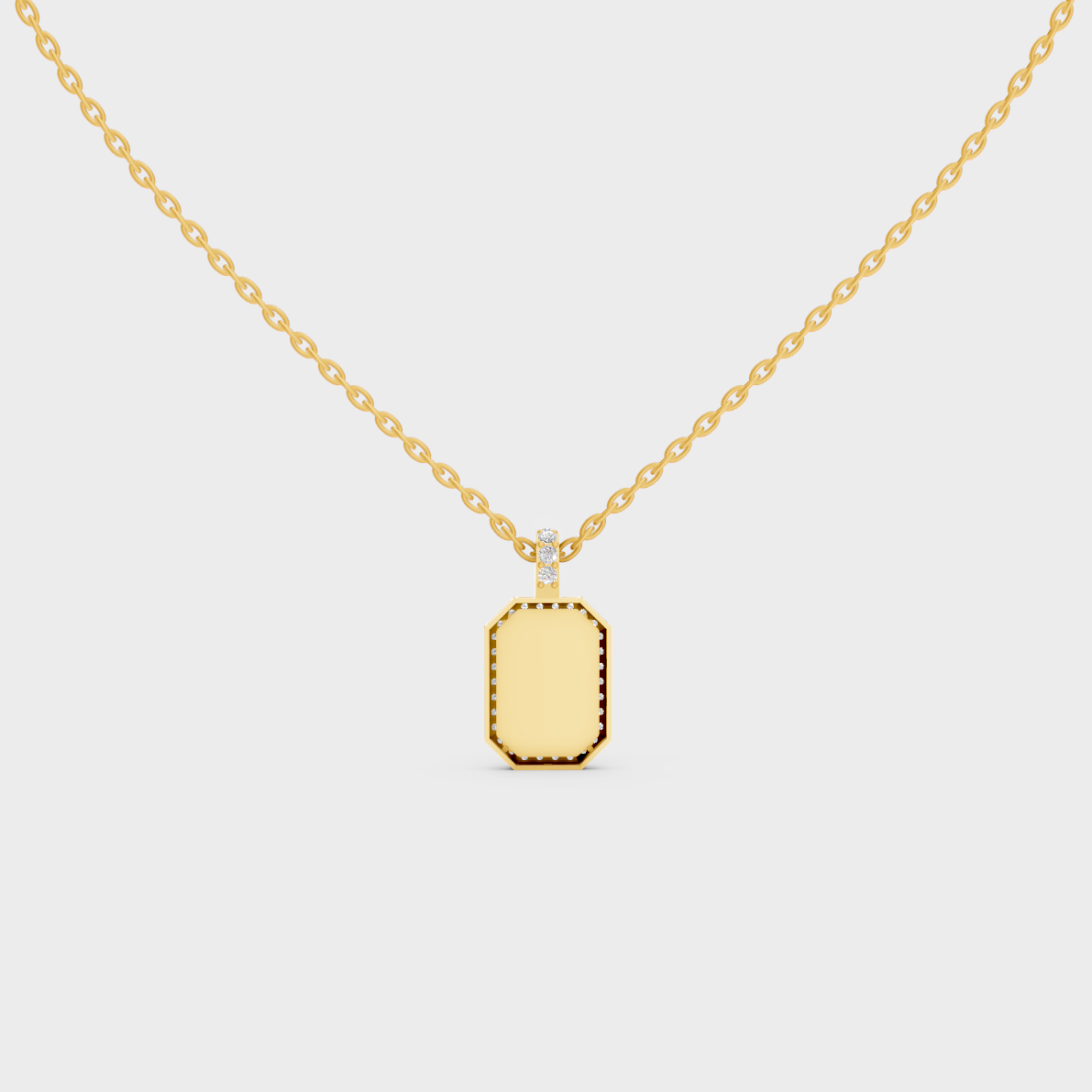Minimalist Capital Letter V Lab Diamond Medallion in Solid 9K Yellow Gold