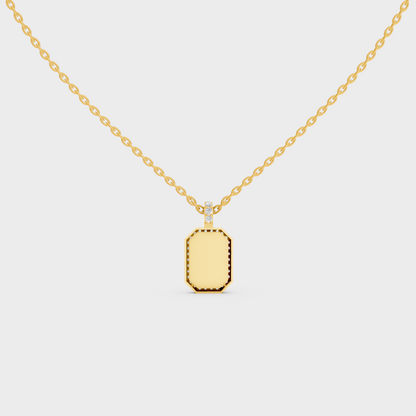 Minimalist Capital Letter V Lab Diamond Medallion in Solid 9K Yellow Gold