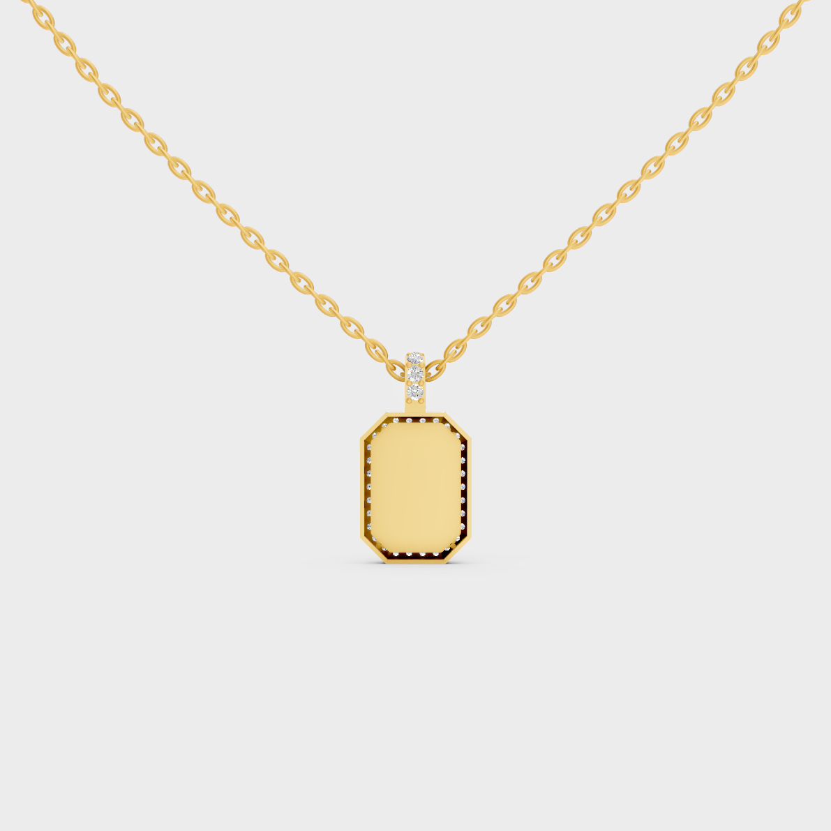 Minimalist Capital Letter W Lab Diamond Medallion in Solid 9K Yellow Gold