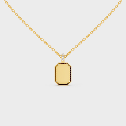 Minimalist Capital Letter W Lab Diamond Medallion in Solid 9K Yellow Gold