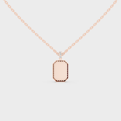 Detailed Close Up of Delicate "W" Initial Diamond Charm Handcrafted in 9K Rose Gold