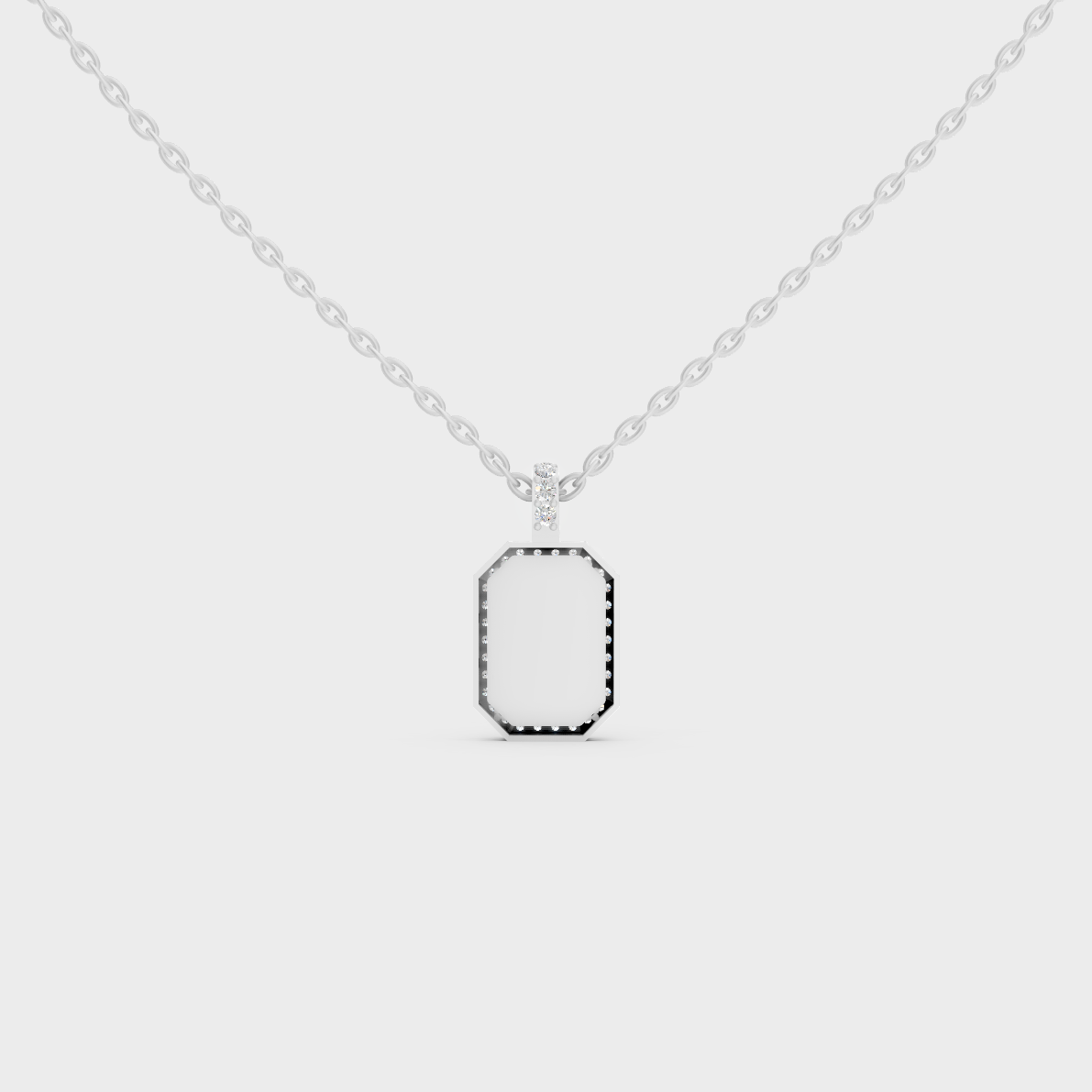 Premium Hypoallergenic 950 Platinum "W" Alphabet Lab Grown Diamond Pendant