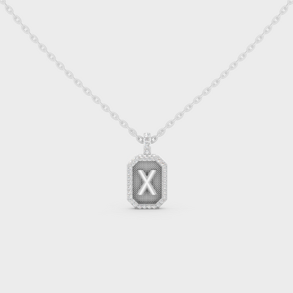 Radiant "X" Alphabet Lab Grown Diamond Pendant Flawlessly Set in 18K White Gold