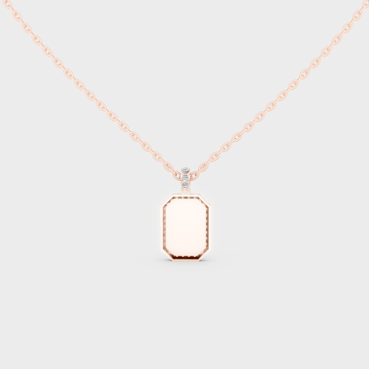 Detailed Close Up of Delicate "X" Initial Diamond Charm Handcrafted in 9K Rose Gold