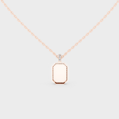 Detailed Close Up of Delicate "X" Initial Diamond Charm Handcrafted in 9K Rose Gold