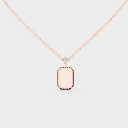 Detailed Close Up of Delicate "Y" Initial Diamond Charm Handcrafted in 9K Rose Gold