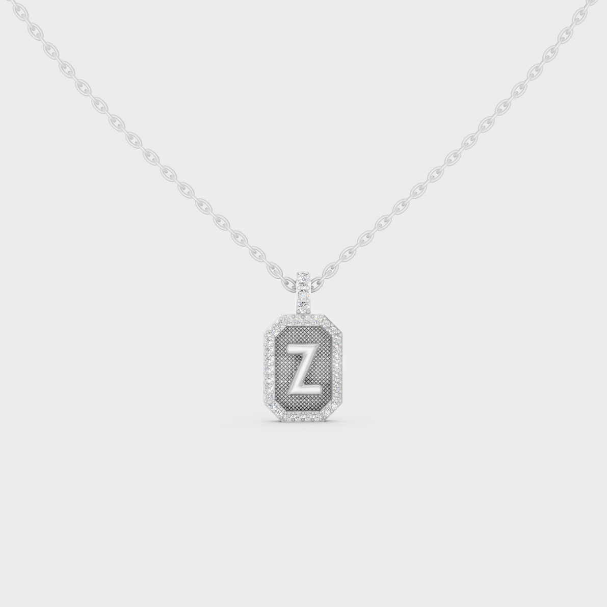 Premium Hypoallergenic 950 Platinum "Z" Alphabet Lab Grown Diamond Pendant