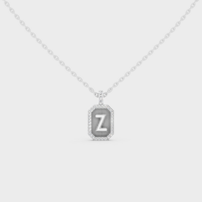 Premium Hypoallergenic 950 Platinum "Z" Alphabet Lab Grown Diamond Pendant