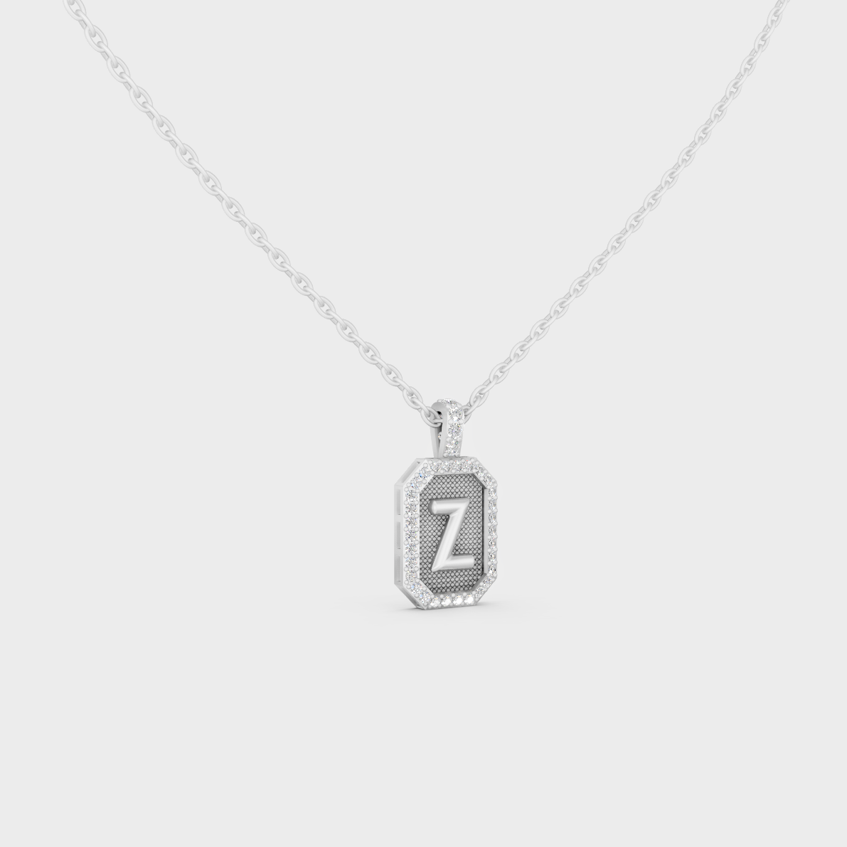 Heirloom Quality Solid Platinum Letter Z Initial Fine Jewelry Charm