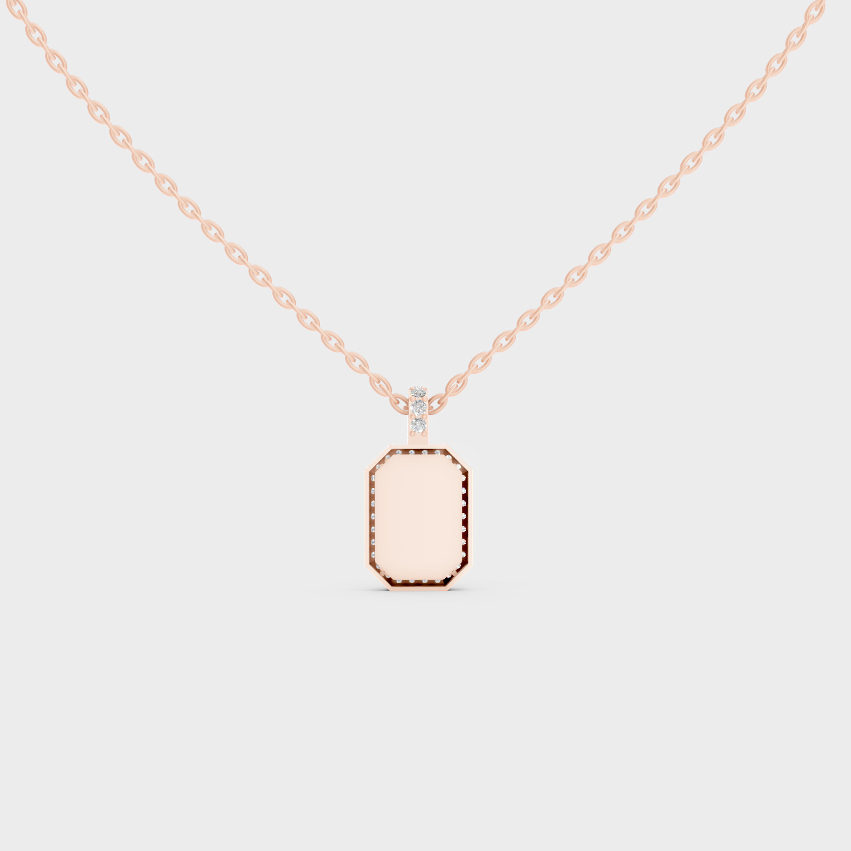 Detailed Close Up of Delicate "Z" Initial Diamond Charm Handcrafted in 9K Rose Gold