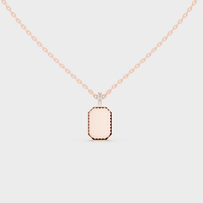 Detailed Close Up of Delicate "Z" Initial Diamond Charm Handcrafted in 9K Rose Gold