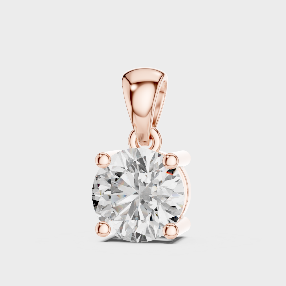 1 Carat Round Cut Lab-Grown Diamond Pendant with Chain In