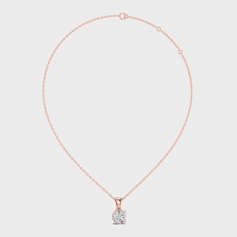 1 Carat Round Cut Lab-Grown Diamond Pendant with Chain In
