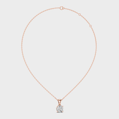 1 Carat Round Cut Lab-Grown Diamond Pendant with Chain In