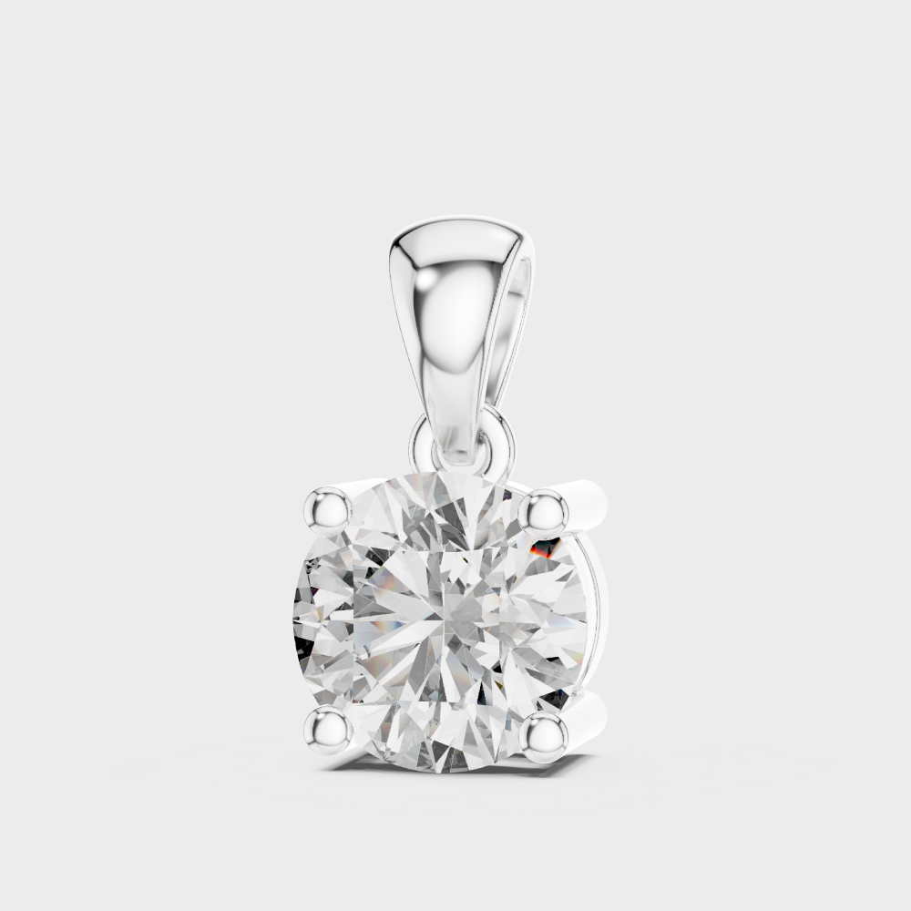 1 Carat Round Cut Lab-Grown Diamond Pendant with Chain In