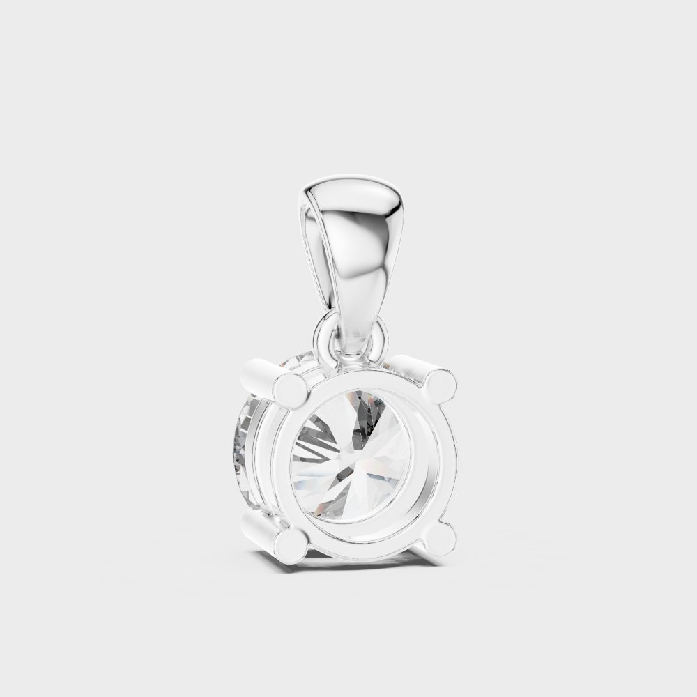 1 Carat Round Cut Lab-Grown Diamond Pendant with Chain In