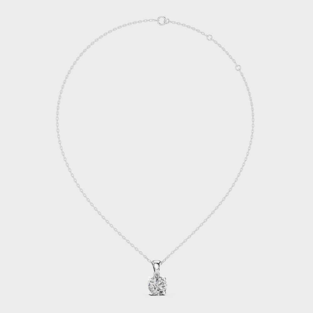 1 Carat Round Cut Lab-Grown Diamond Pendant with Chain In