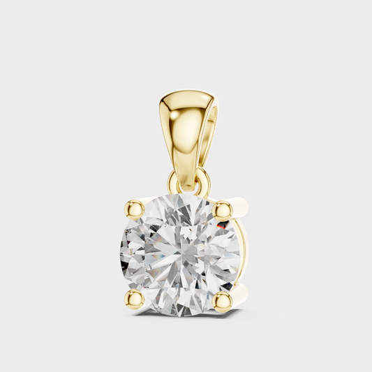 1 Carat Round Cut Lab-Grown Diamond Pendant with Chain In