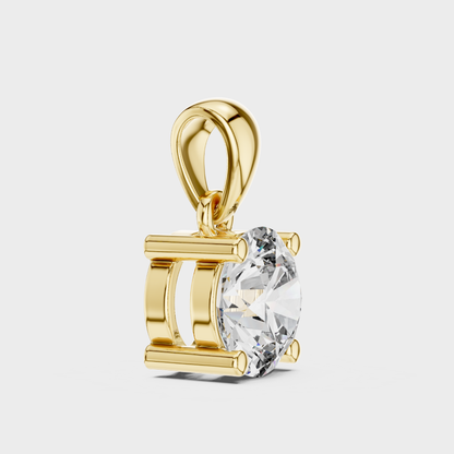 1 Carat Round Cut Lab-Grown Diamond Pendant with Chain In