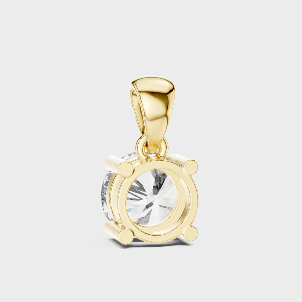 1 Carat Round Cut Lab-Grown Diamond Pendant with Chain In