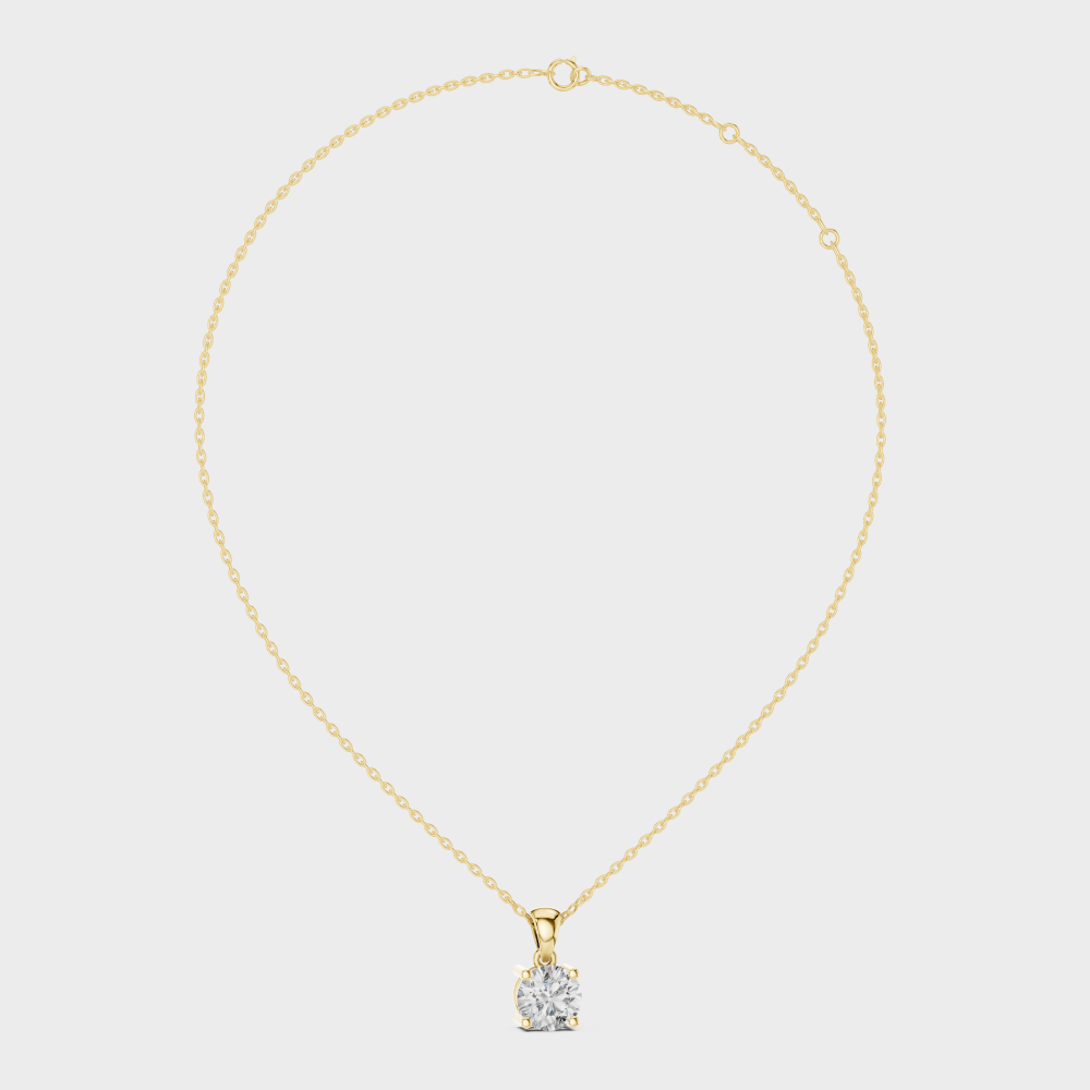 1 Carat Round Cut Lab-Grown Diamond Pendant with Chain In
